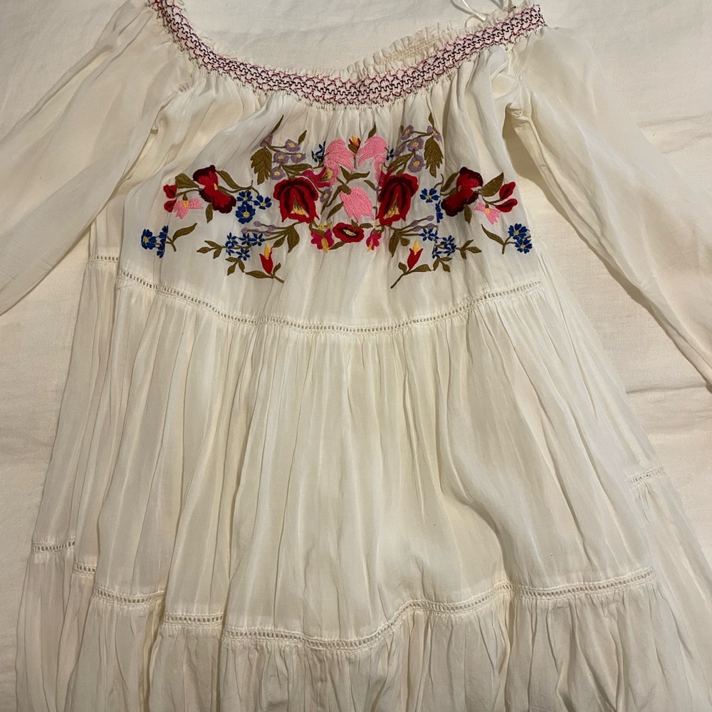 Embroidered Off-Shoulder mini dress